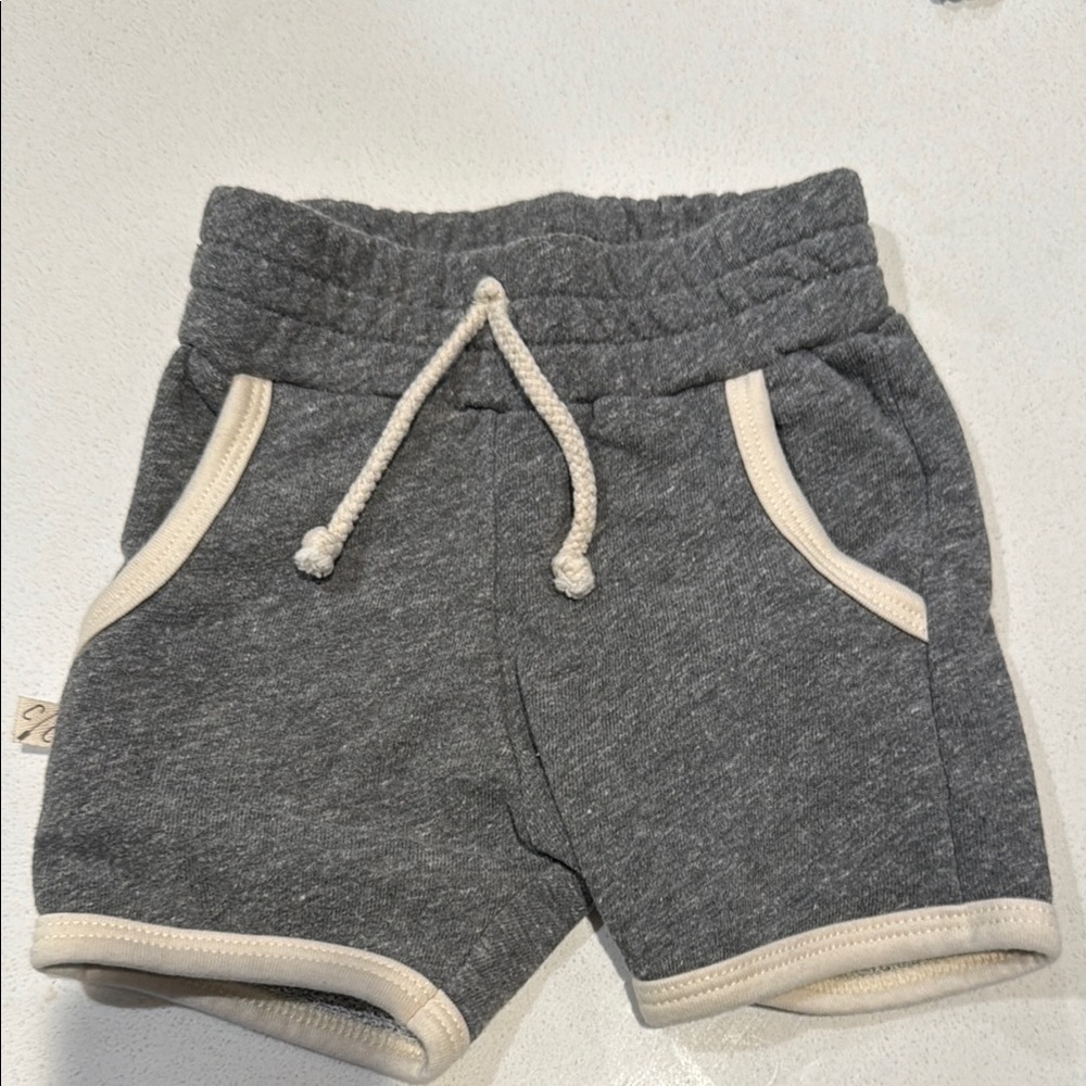 Cream and Gray Casual Lounge Shorts